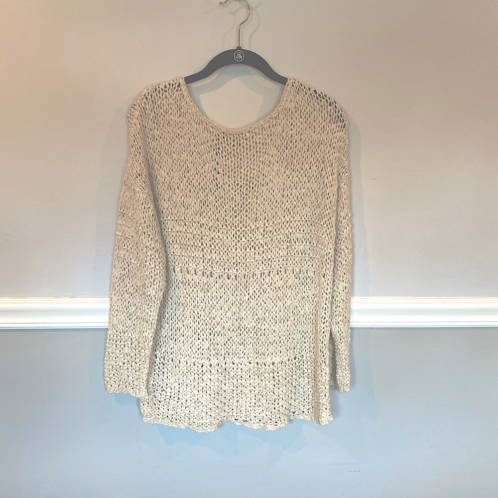 Cream colored open knit sweater size M